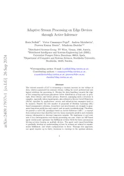 Adaptive Stream Processing on Edge Devices through Active Inference