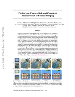 PhoCoLens: Photorealistic and Consistent Reconstruction in Lensless
  Imaging