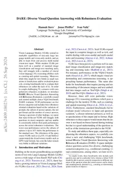 DARE: Diverse Visual Question Answering with Robustness Evaluation