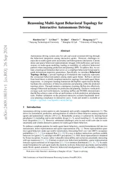 Reasoning Multi-Agent Behavioral Topology for Interactive Autonomous
  Driving