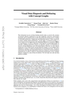 Visual Data Diagnosis and Debiasing with Concept Graphs