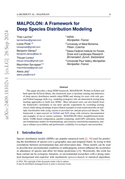 MALPOLON: A Framework for Deep Species Distribution Modeling