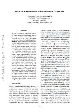 Open-World Evaluation for Retrieving Diverse Perspectives