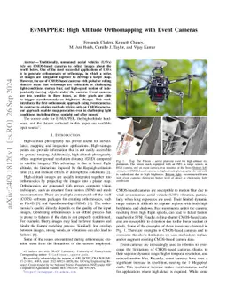 EvMAPPER: High Altitude Orthomapping with Event Cameras