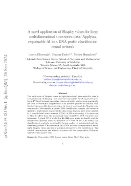 A novel application of Shapley values for large multidimensional
  time-series data: Applying explainable AI to a DNA profile classification
  neural network