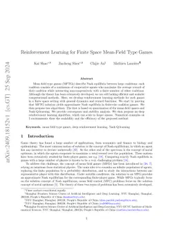 Reinforcement Learning for Finite Space Mean-Field Type Games