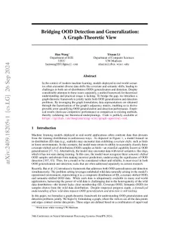 Bridging OOD Detection and Generalization: A Graph-Theoretic View