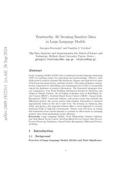 Trustworthy AI: Securing Sensitive Data in Large Language Models