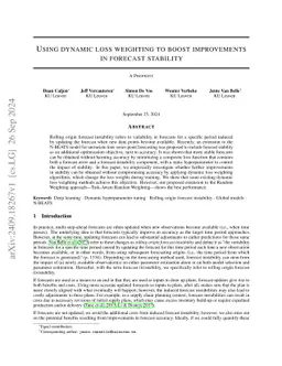 Using dynamic loss weighting to boost improvements in forecast stability