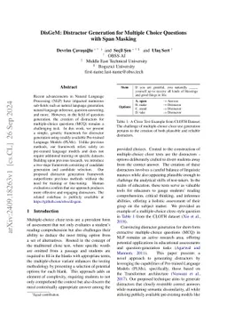 DisGeM: Distractor Generation for Multiple Choice Questions with Span
  Masking