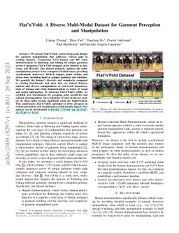 Flatñ'Fold: A Diverse Multi-Modal Dataset for Garment Perception and
  Manipulation