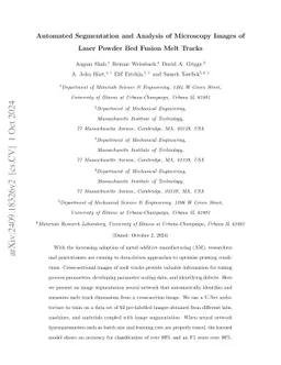 Automated Segmentation and Analysis of Microscopy Images of Laser Powder
  Bed Fusion Melt Tracks