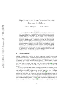 AQMLator -- An Auto Quantum Machine Learning E-Platform