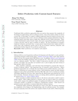 Defect Prediction with Content-based Features