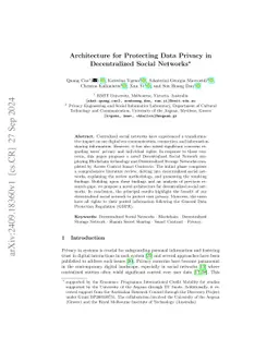 Architecture for Protecting Data Privacy in Decentralized Social
  Networks