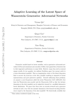 Adaptive Learning of the Latent Space of Wasserstein Generative
  Adversarial Networks