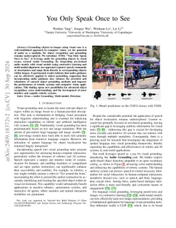 You Only Speak Once to See