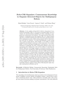 Robo-CSK-Organizer: Commonsense Knowledge to Organize Detected Objects
  for Multipurpose Robots