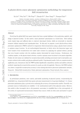 A physics-driven sensor placement optimization methodology for
  temperature field reconstruction