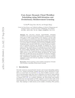 Cost-Aware Dynamic Cloud Workflow Scheduling using Self-Attention and Evolutionary Reinforcement Learning