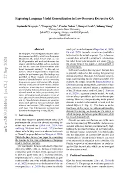 Exploring Language Model Generalization in Low-Resource Extractive QA