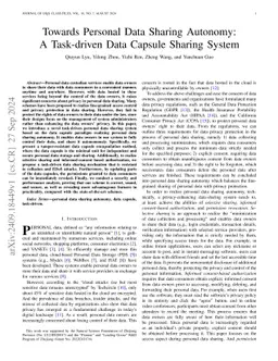 Towards Personal Data Sharing Autonomy:A Task-driven Data Capsule
  Sharing System