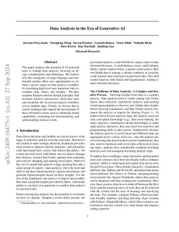 Data Analysis in the Era of Generative AI