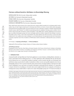 Fairness without Sensitive Attributes via Knowledge Sharing