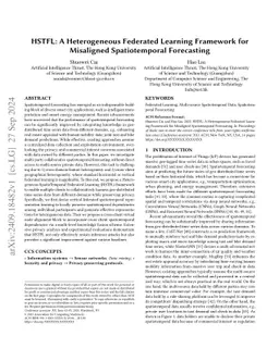 HSTFL: A Heterogeneous Federated Learning Framework for Misaligned
  Spatiotemporal Forecasting