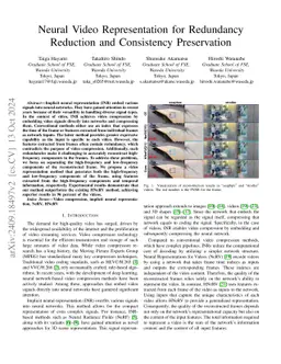 Neural Video Representation for Redundancy Reduction and Consistency
  Preservation