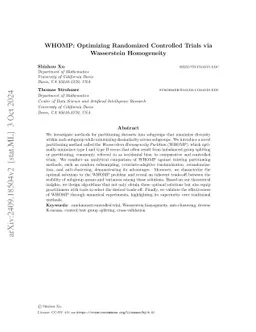 WHOMP: Optimizing Randomized Controlled Trials via Wasserstein
  Homogeneity