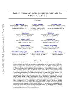 Robustness of AI-based weather forecasts in a changing climate