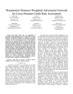 Wasserstein Distance-Weighted Adversarial Network for Cross-Domain
  Credit Risk Assessment