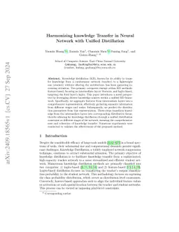Harmonizing knowledge Transfer in Neural Network with Unified
  Distillation