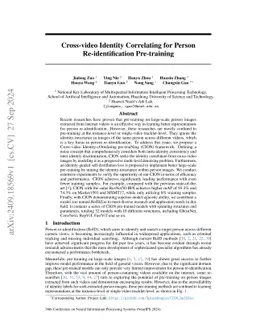 Cross-video Identity Correlating for Person Re-identification
  Pre-training