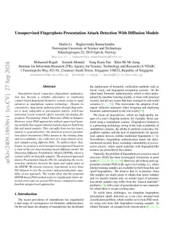 Unsupervised Fingerphoto Presentation Attack Detection With Diffusion
  Models