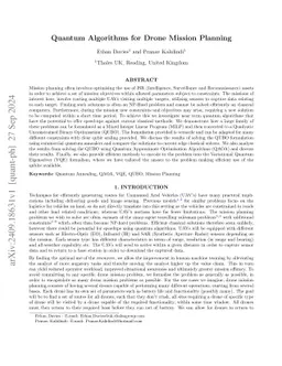 Quantum Algorithms for Drone Mission Planning