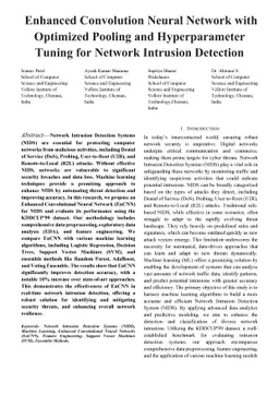 Enhanced Convolution Neural Network with Optimized Pooling and
  Hyperparameter Tuning for Network Intrusion Detection