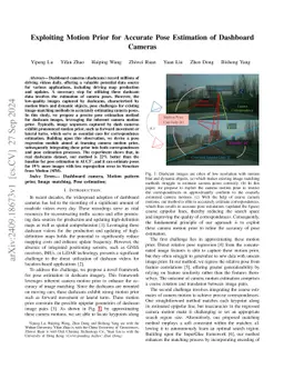 Exploiting Motion Prior for Accurate Pose Estimation of Dashboard
  Cameras