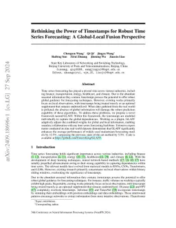 Rethinking the Power of Timestamps for Robust Time Series Forecasting: A
  Global-Local Fusion Perspective