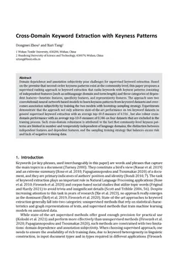 Cross-Domain Keyword Extraction with Keyness Patterns
