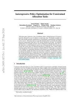 Autoregressive Policy Optimization for Constrained Allocation Tasks