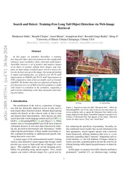 Search and Detect: Training-Free Long Tail Object Detection via
  Web-Image Retrieval