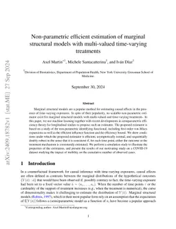 Non-parametric efficient estimation of marginal structural models with
  multi-valued time-varying treatments