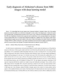 Early diagnosis of Alzheimer's disease from MRI images with deep
  learning model