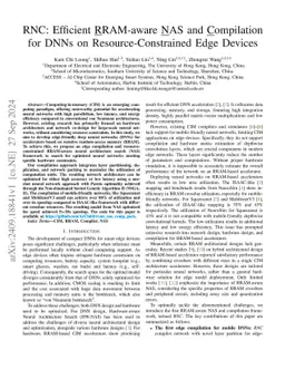 RNC: Efficient RRAM-aware NAS and Compilation for DNNs on
  Resource-Constrained Edge Devices