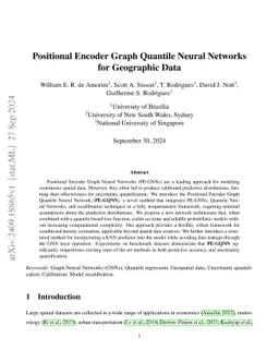 Positional Encoder Graph Quantile Neural Networks for Geographic Data