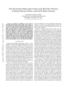 Safe Decentralized Multi-Agent Control using Black-Box Predictors, Conformal Decision Policies, and Control Barrier Functions