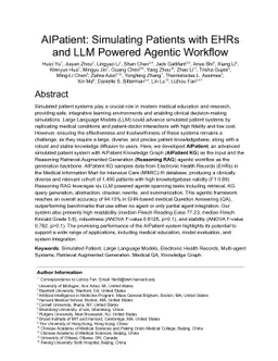 Simulated patient systems powered by large language model-based AI agents offer potential for transforming medical education