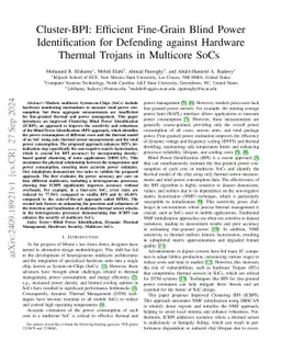 Cluster-BPI: Efficient Fine-Grain Blind Power Identification for
  Defending against Hardware Thermal Trojans in Multicore SoCs